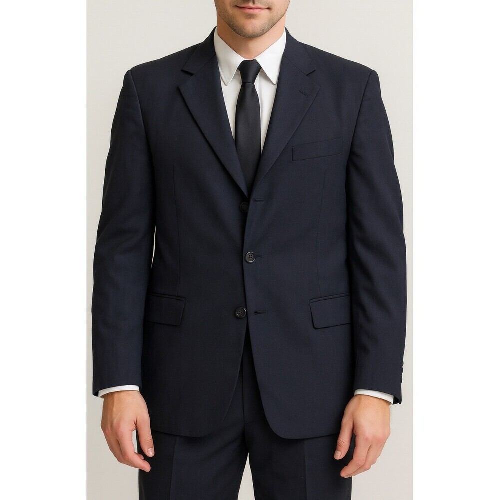 Polo Ralph Lauren blazer jacket sports coat Navy Blue made in USA 100% wool 42R